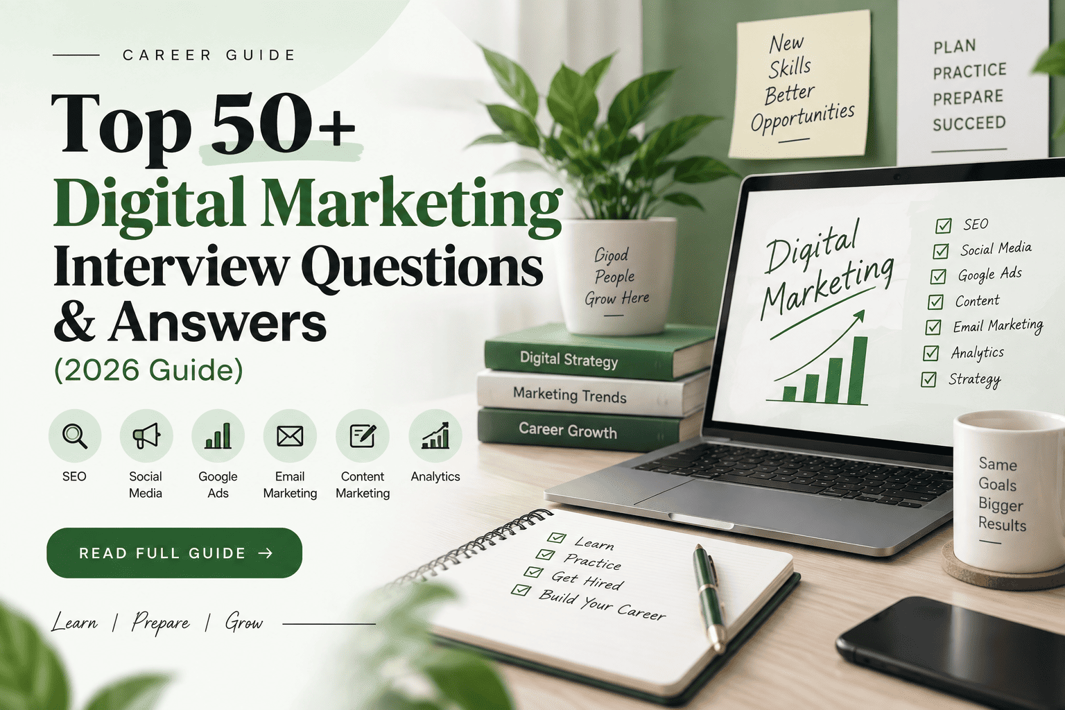 Top 50+ Digital Marketing Interview Questions & Answers (2026 Guide)